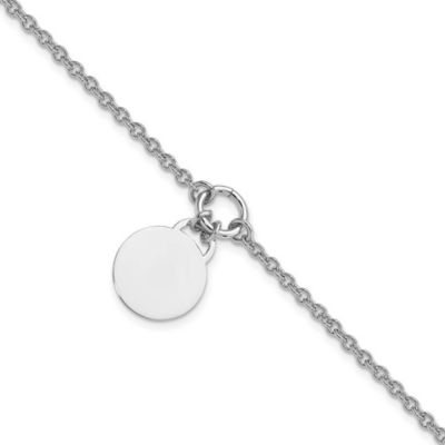 Belk & Co Sterling Silver Rhodium-plated Disc with 1-inch Extension Bracelet