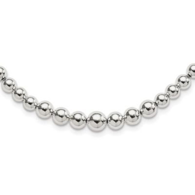 Belk & Co Sterling Silver Graduated Beads Adjustable Necklace