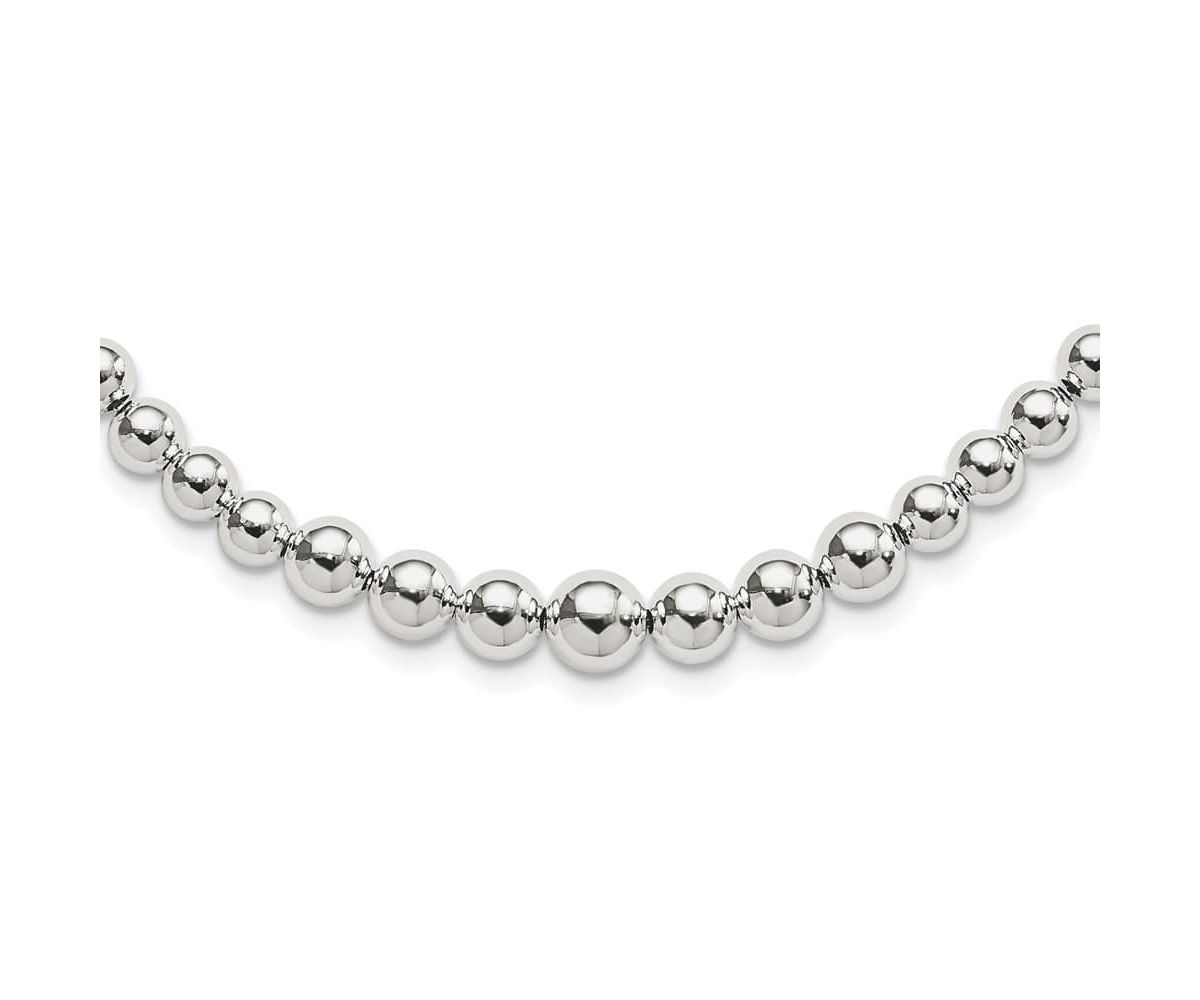 Sterling Silver Graduated Beads Adjustable Necklace