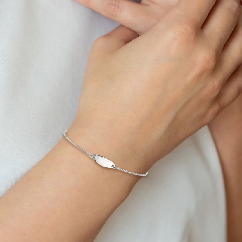 Sterling Silver Polished Bar Adjustable Bracelet