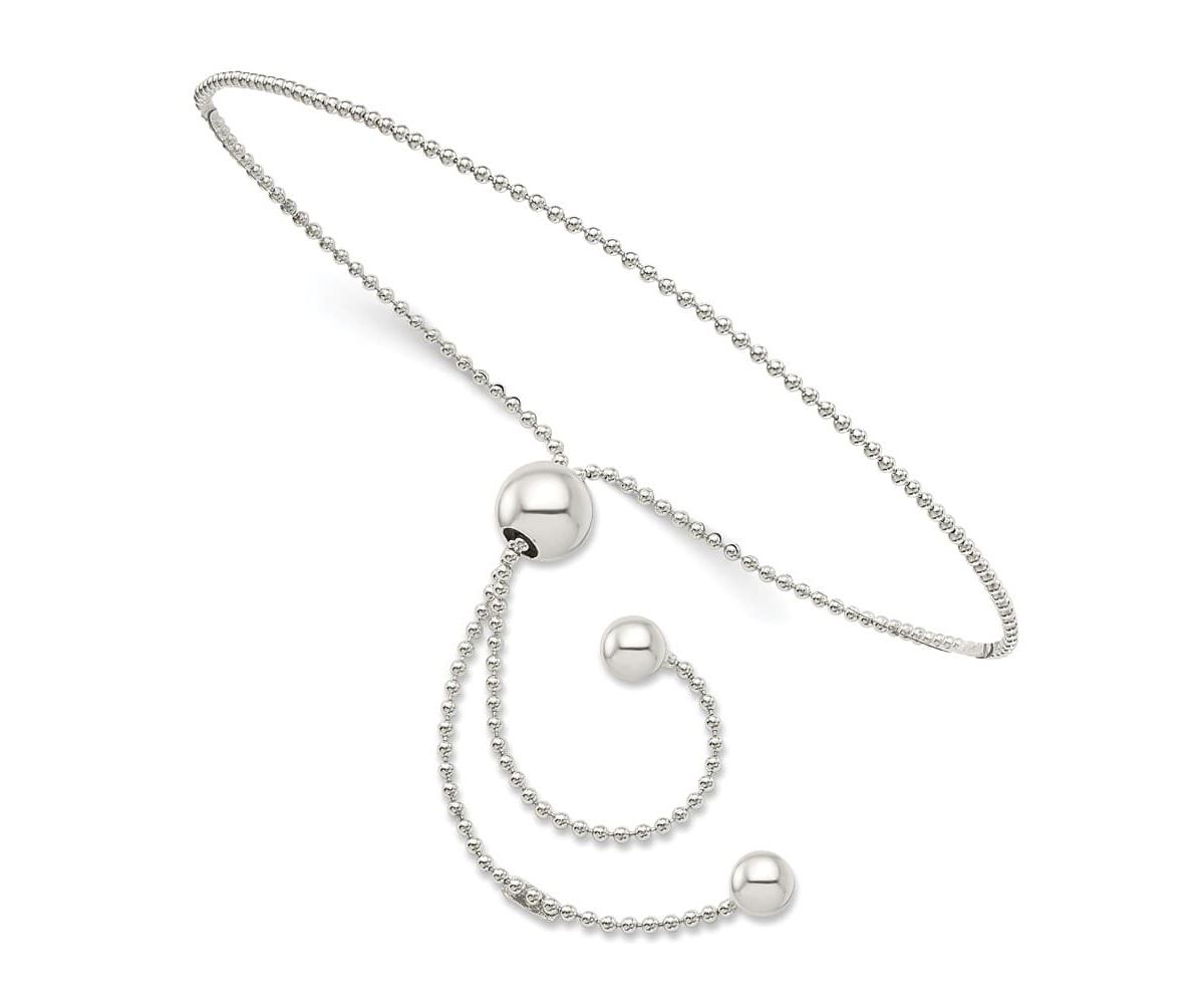 Sterling Silver Beaded Adjustable Bracelet