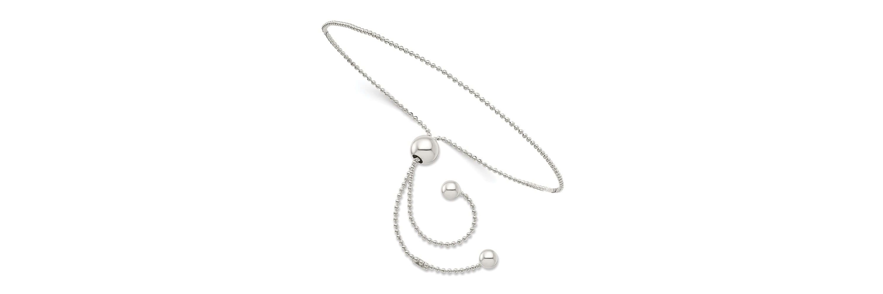 Sterling Silver Beaded Adjustable Bracelet