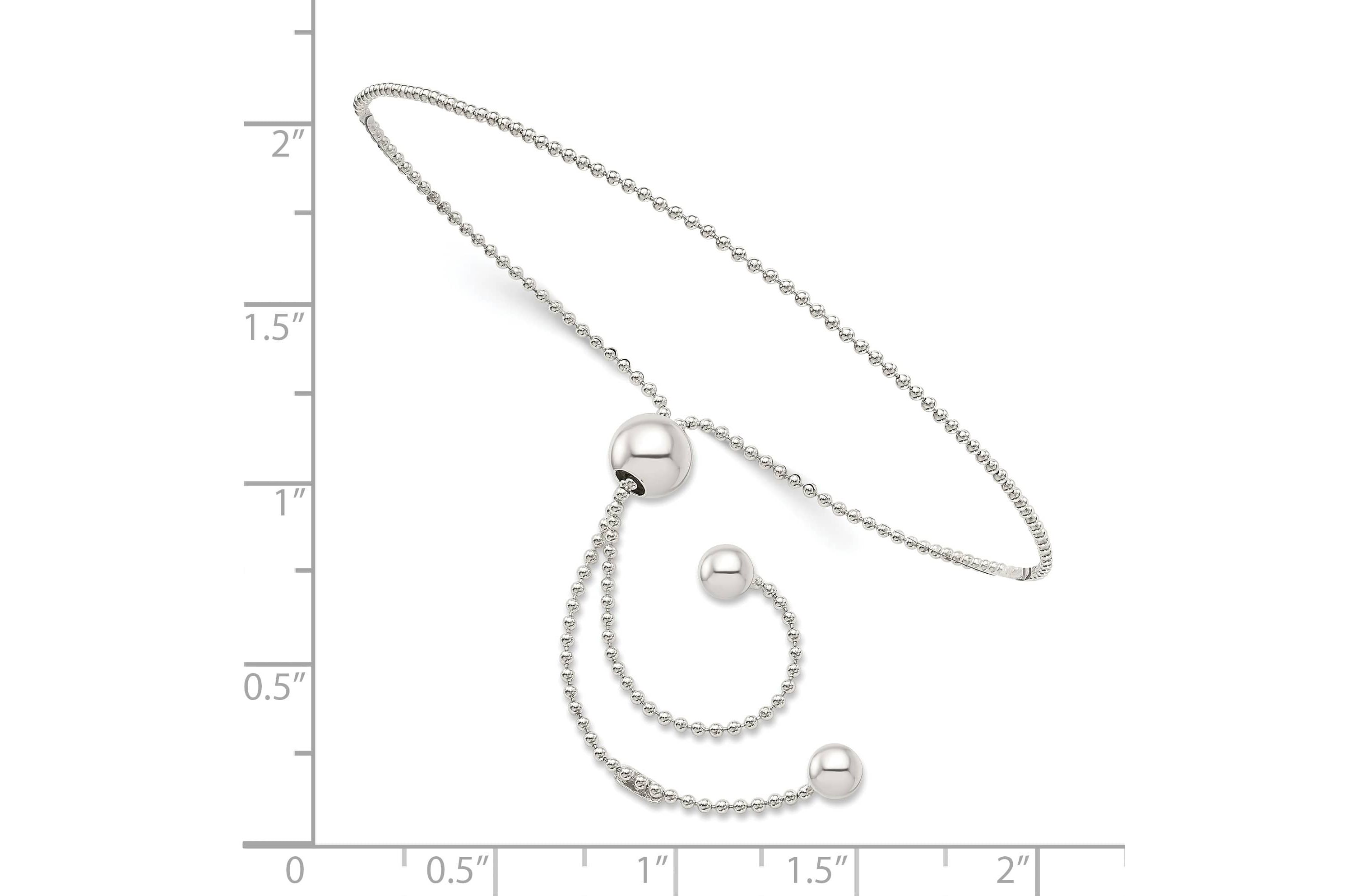Sterling Silver Beaded Adjustable Bracelet