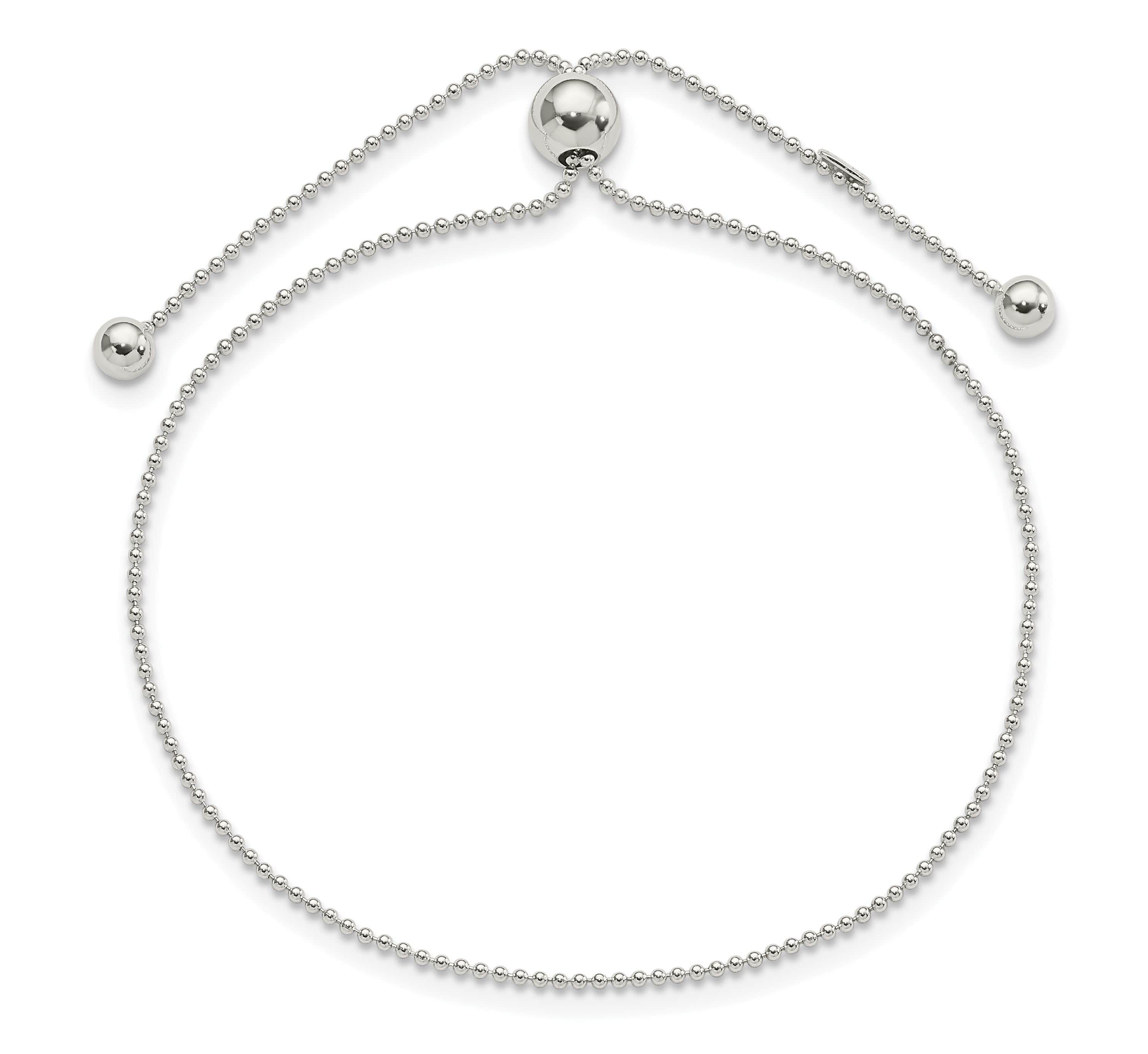 Sterling Silver Beaded Adjustable Bracelet