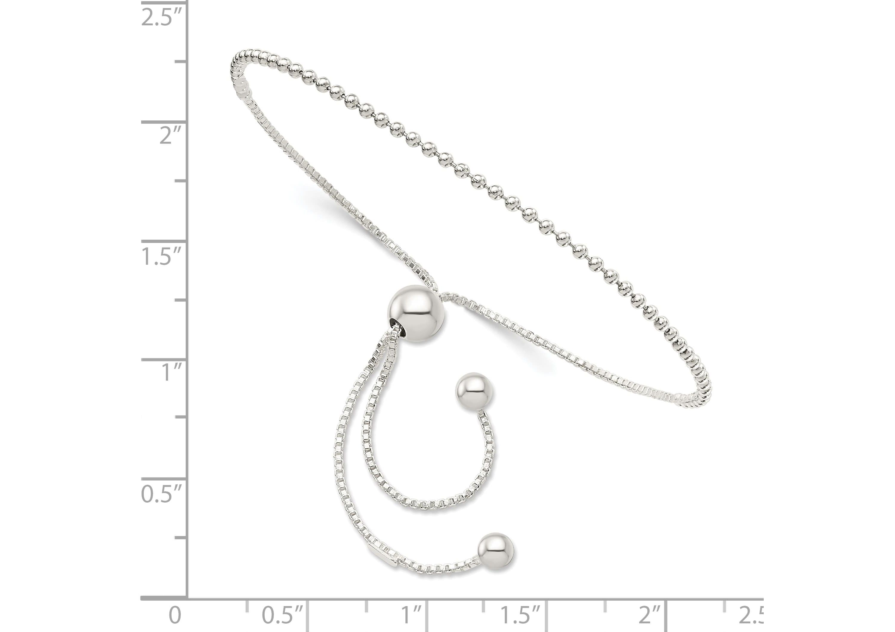 Sterling Silver Beaded Adjustable Bracelet