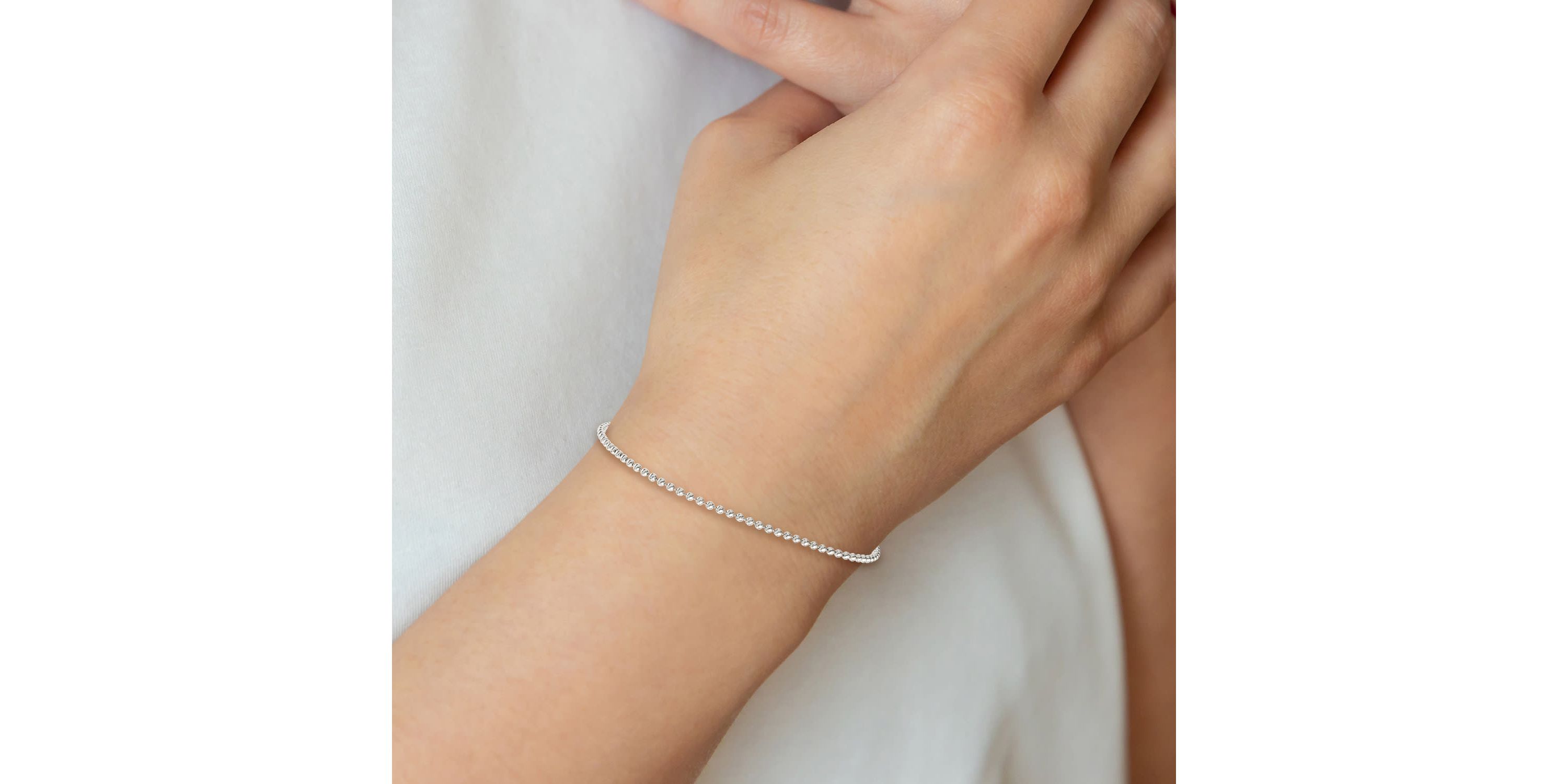 Sterling Silver Beaded Adjustable Bracelet