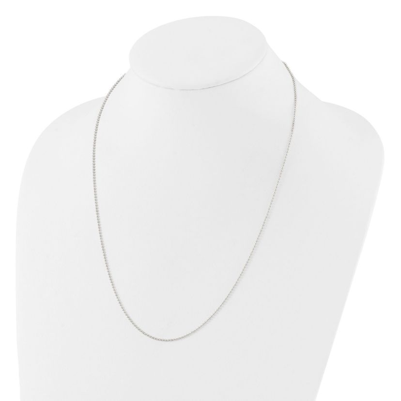 Sterling Silver Polished Beaded Adjustable Necklace