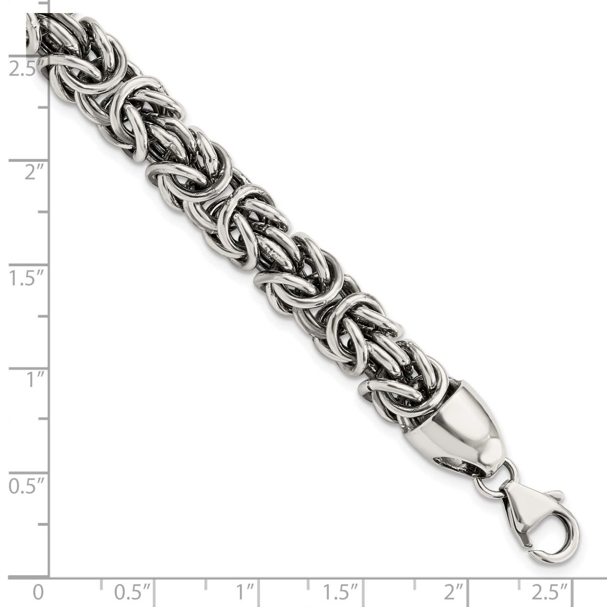 Sterling Silver Polished and Antiqued 8.5-inch Byzantine Bracelet