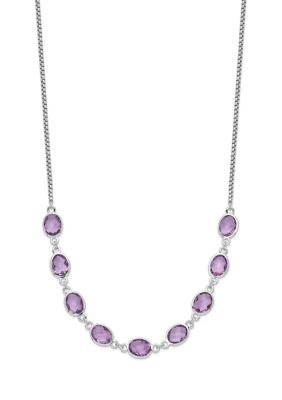 Belk & Co 13.5 Ct. T.w Amethyst With 2-Inch Extension Necklace In Rhodium-Plated Sterling Silver