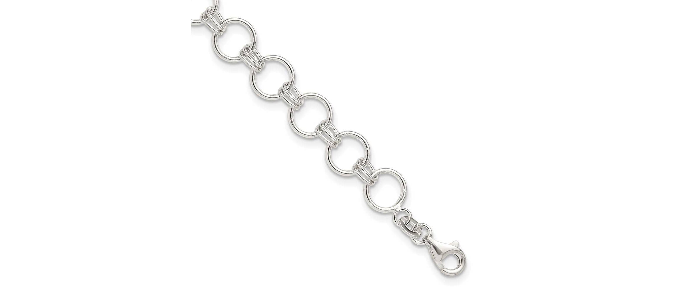 Sterling Silver Polished Circle Link 7.25-inch Bracelet