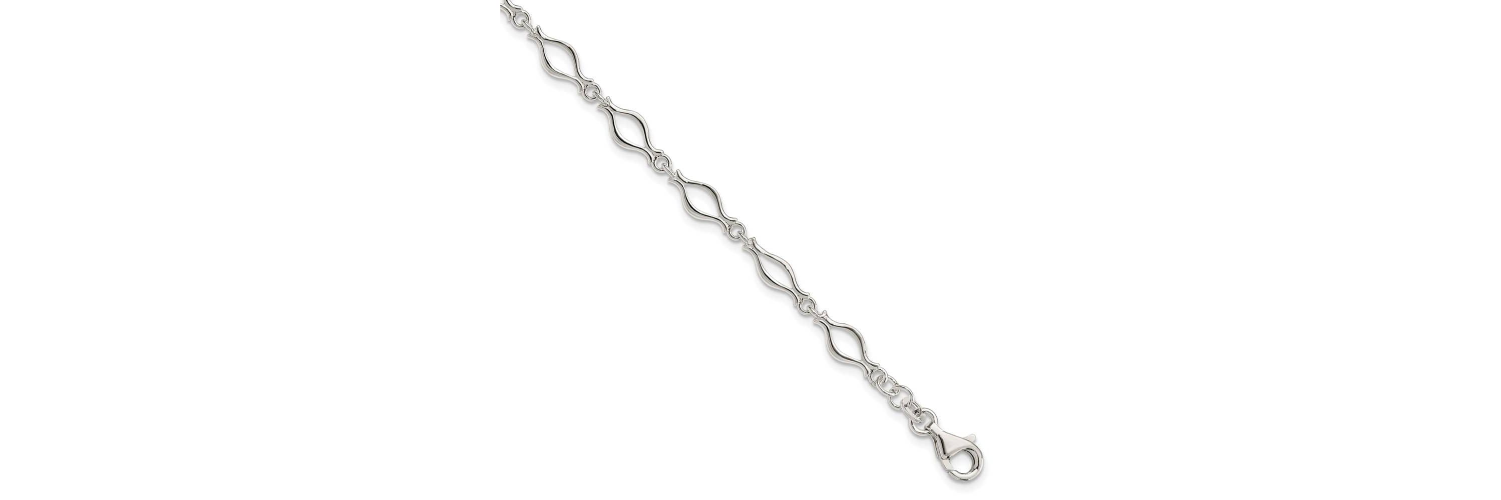 Sterling Silver 5mm Fancy Link Bracelet