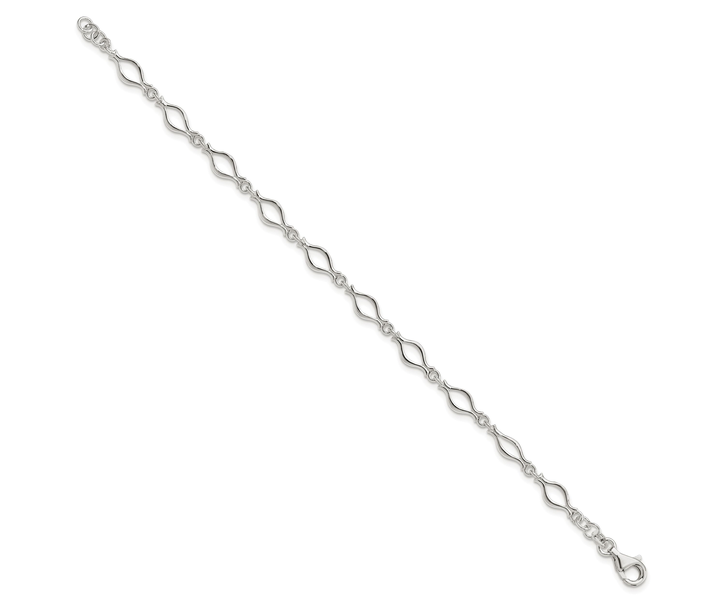 Sterling Silver 5mm Fancy Link Bracelet