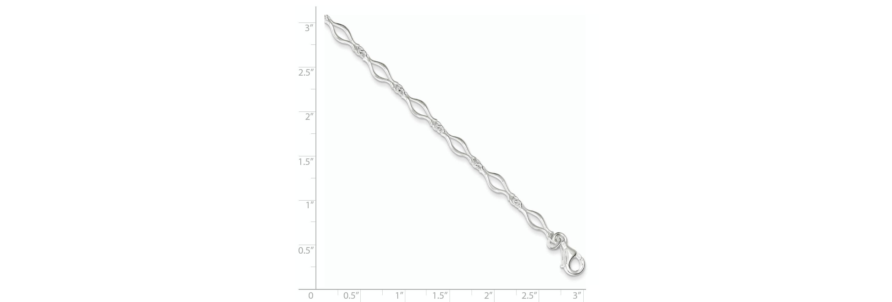 Sterling Silver 5mm Fancy Link Bracelet