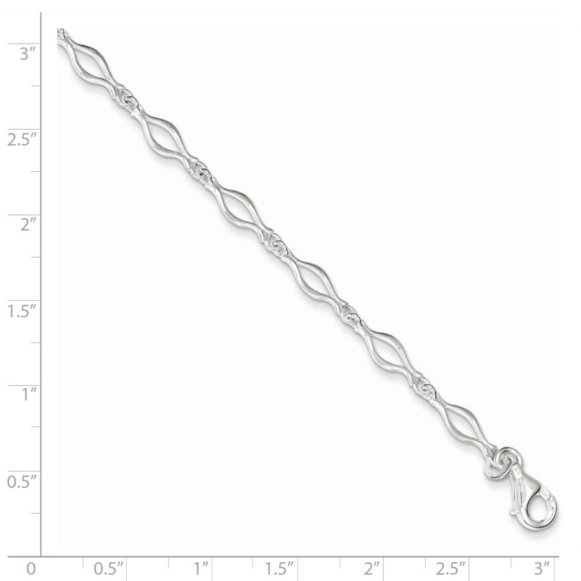 Sterling Silver 5mm Fancy Link Bracelet