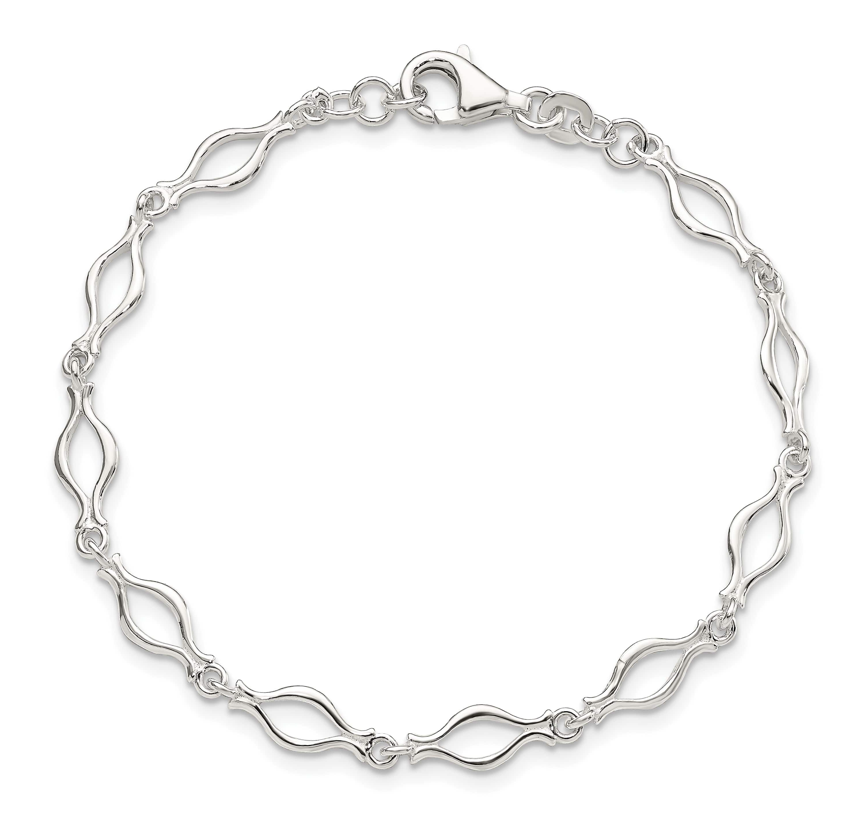 Sterling Silver 5mm Fancy Link Bracelet