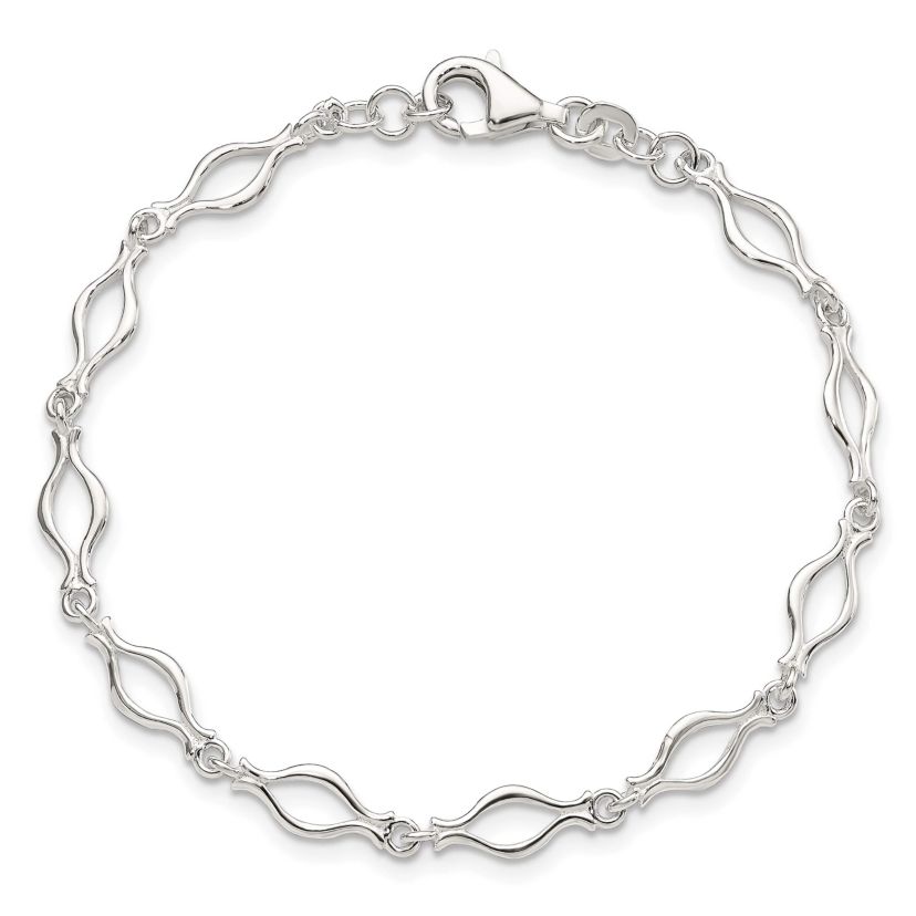 Sterling Silver 5mm Fancy Link Bracelet