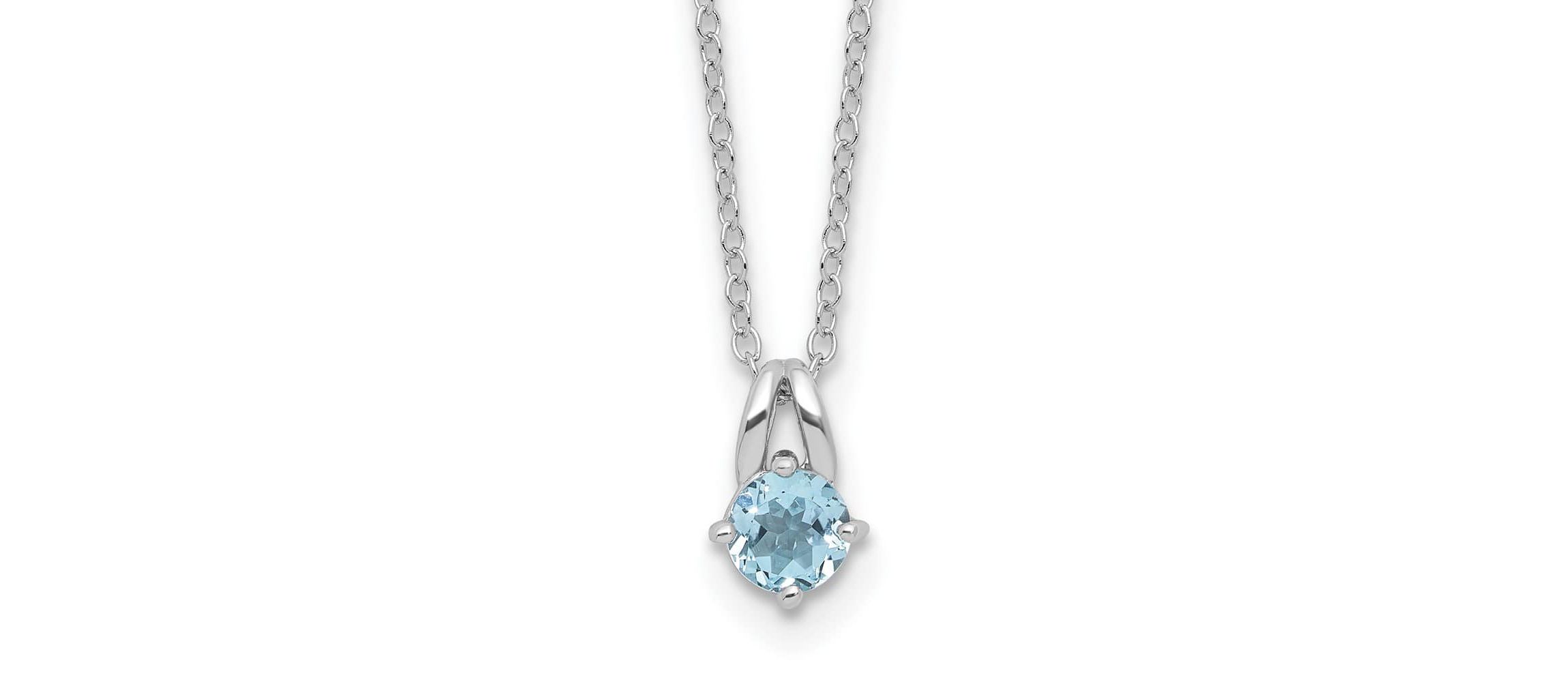 5/8 ct. t.w. Blue Topaz 16-inch with 2-inch Extension Necklace in Rhodium-plated Sterling Silver