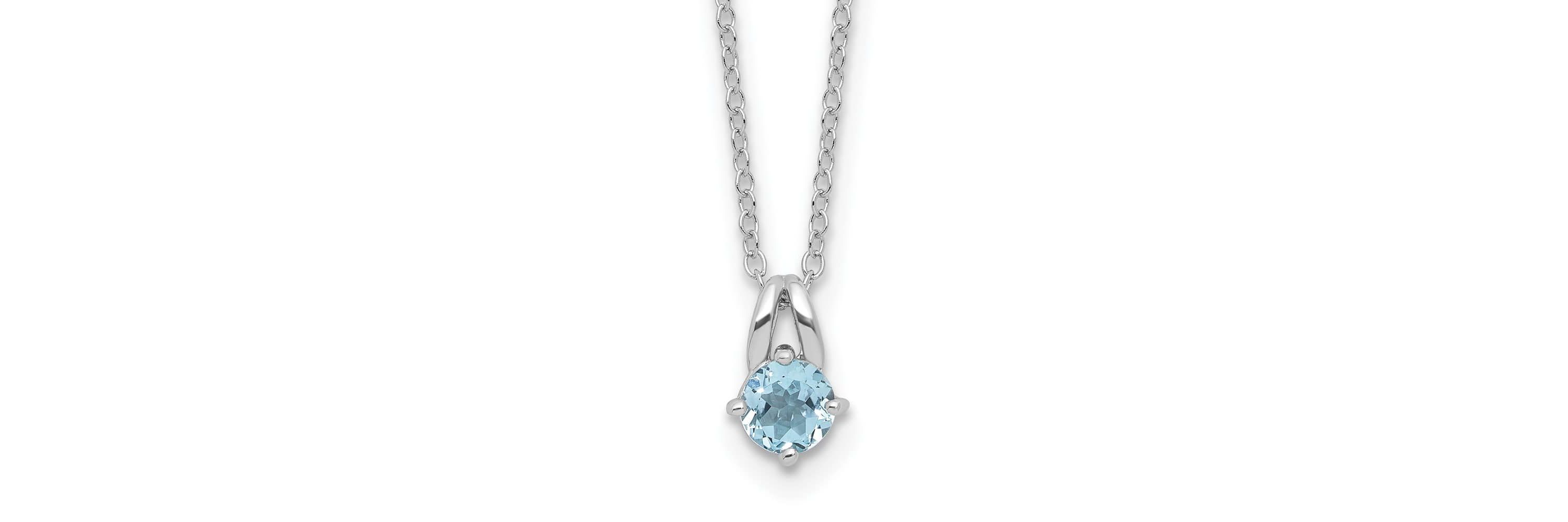 5/8 ct. t.w. Blue Topaz 16-inch with 2-inch Extension Necklace in Rhodium-plated Sterling Silver