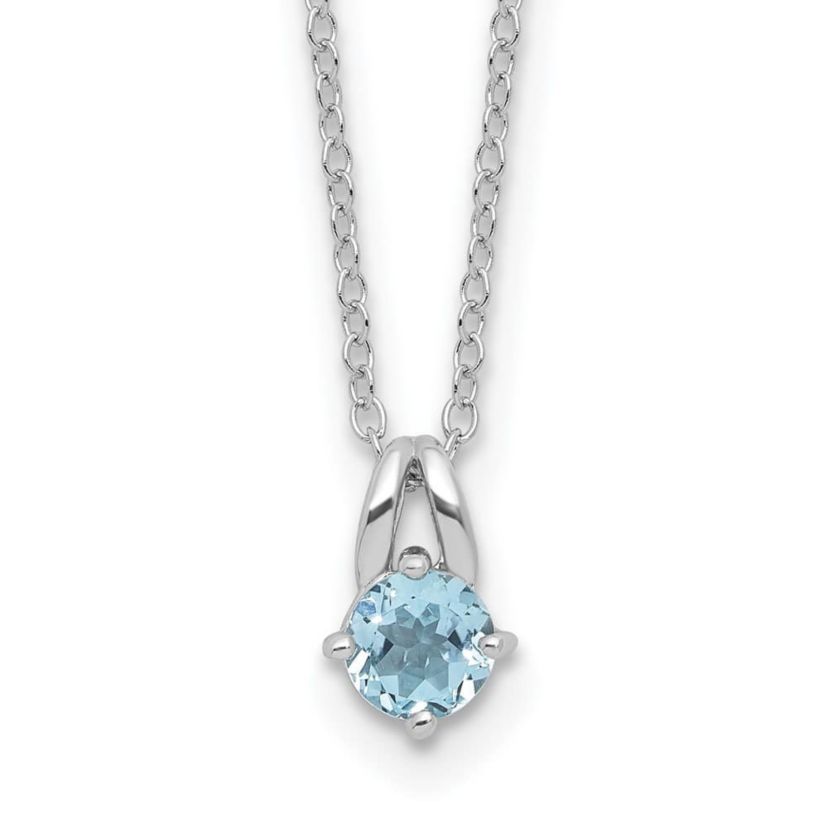 5/8 ct. t.w. Blue Topaz 16-inch with 2-inch Extension Necklace in Rhodium-plated Sterling Silver