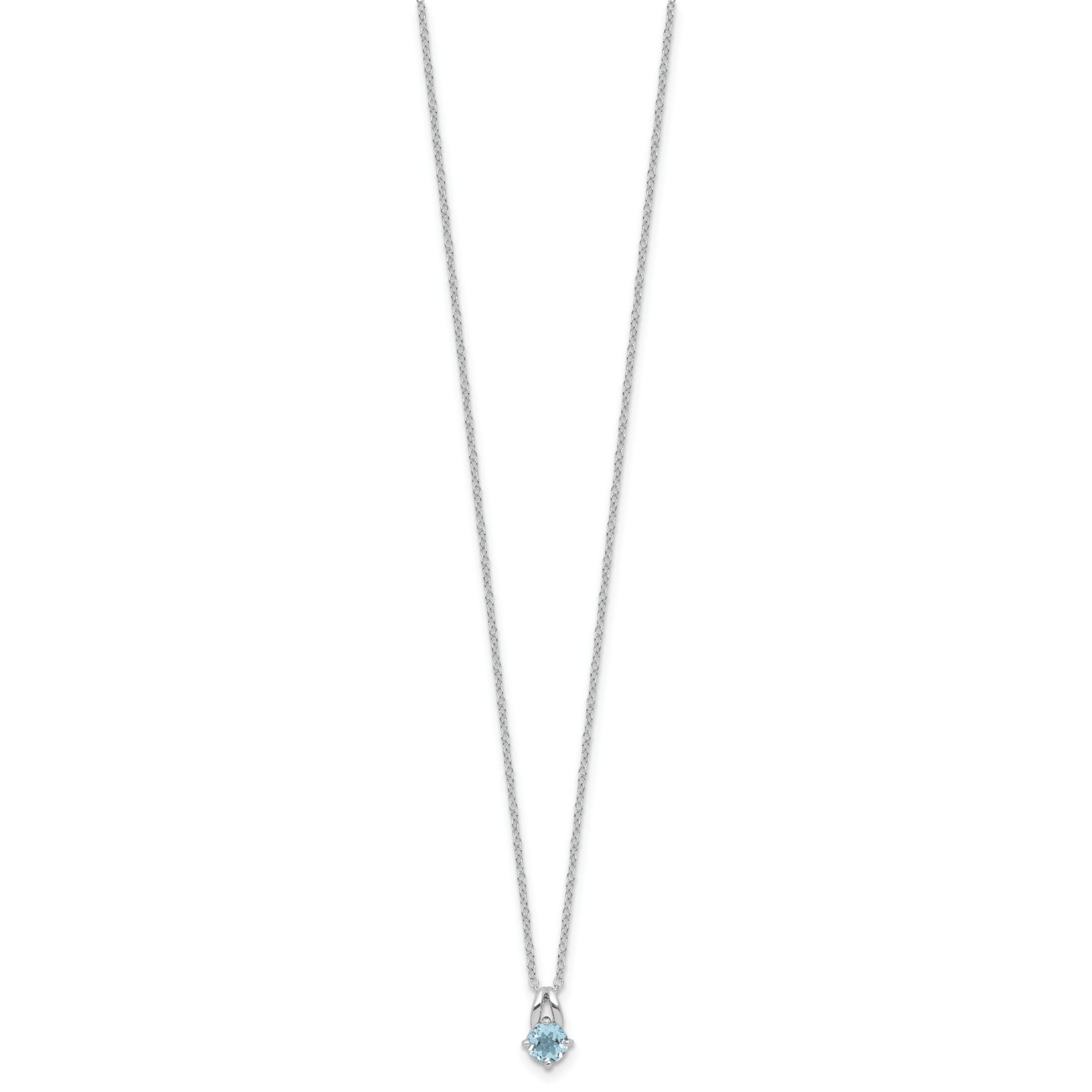 5/8 ct. t.w. Blue Topaz 16-inch with 2-inch Extension Necklace in Rhodium-plated Sterling Silver