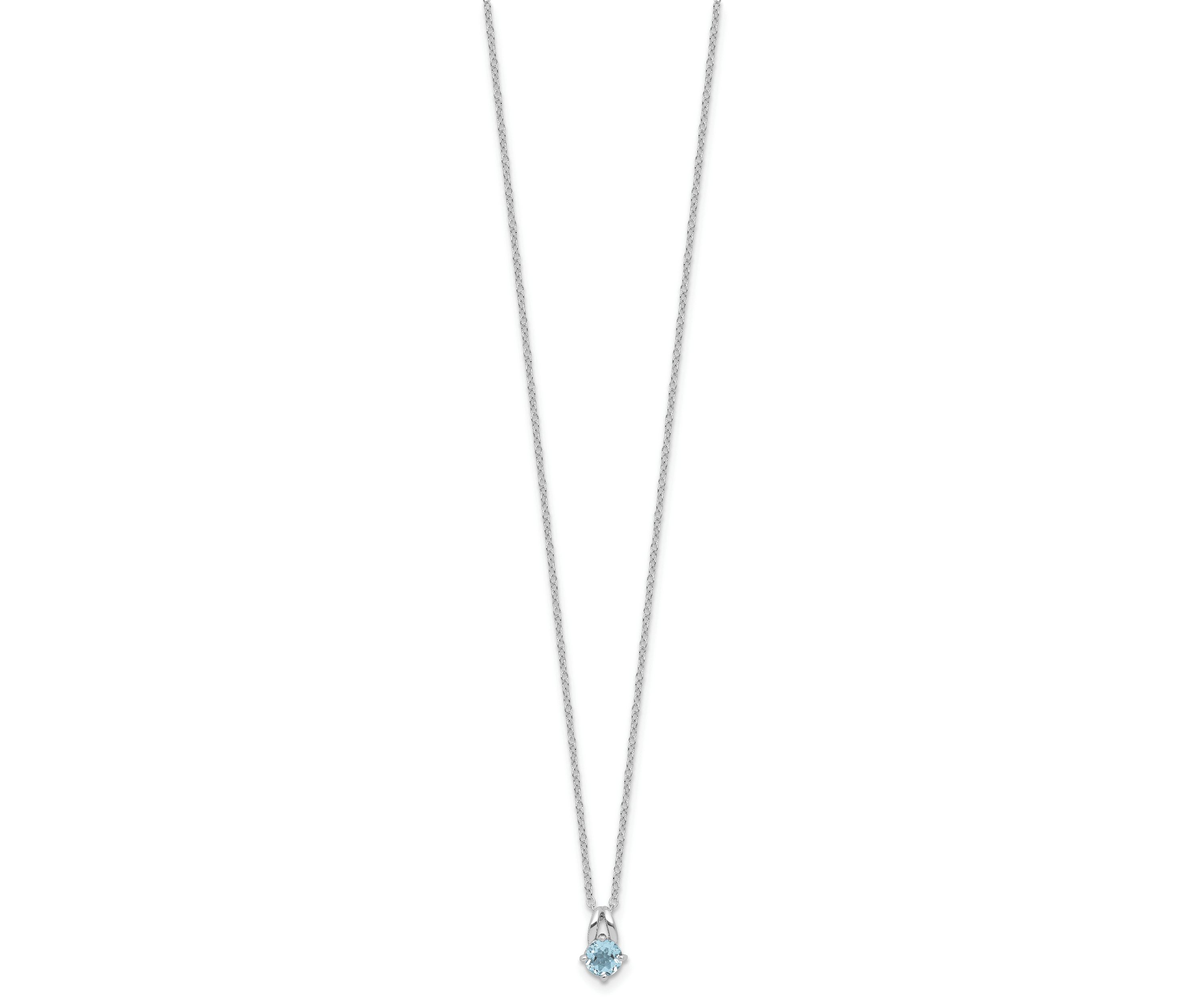 5/8 ct. t.w. Blue Topaz 16-inch with 2-inch Extension Necklace in Rhodium-plated Sterling Silver