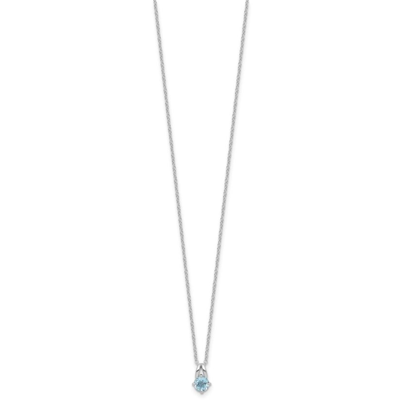 5/8 ct. t.w. Blue Topaz 16-inch with 2-inch Extension Necklace in Rhodium-plated Sterling Silver