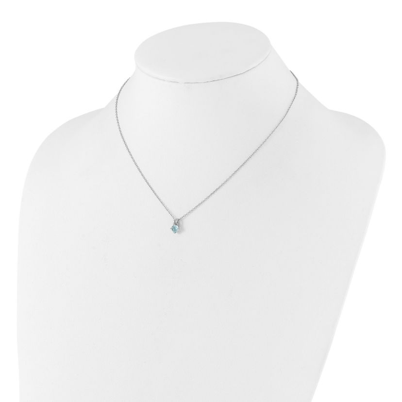 5/8 ct. t.w. Blue Topaz 16-inch with 2-inch Extension Necklace in Rhodium-plated Sterling Silver