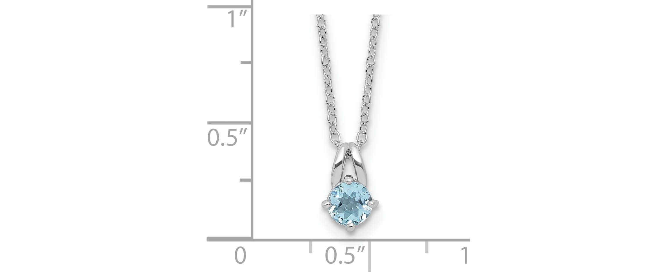 5/8 ct. t.w. Blue Topaz 16-inch with 2-inch Extension Necklace in Rhodium-plated Sterling Silver
