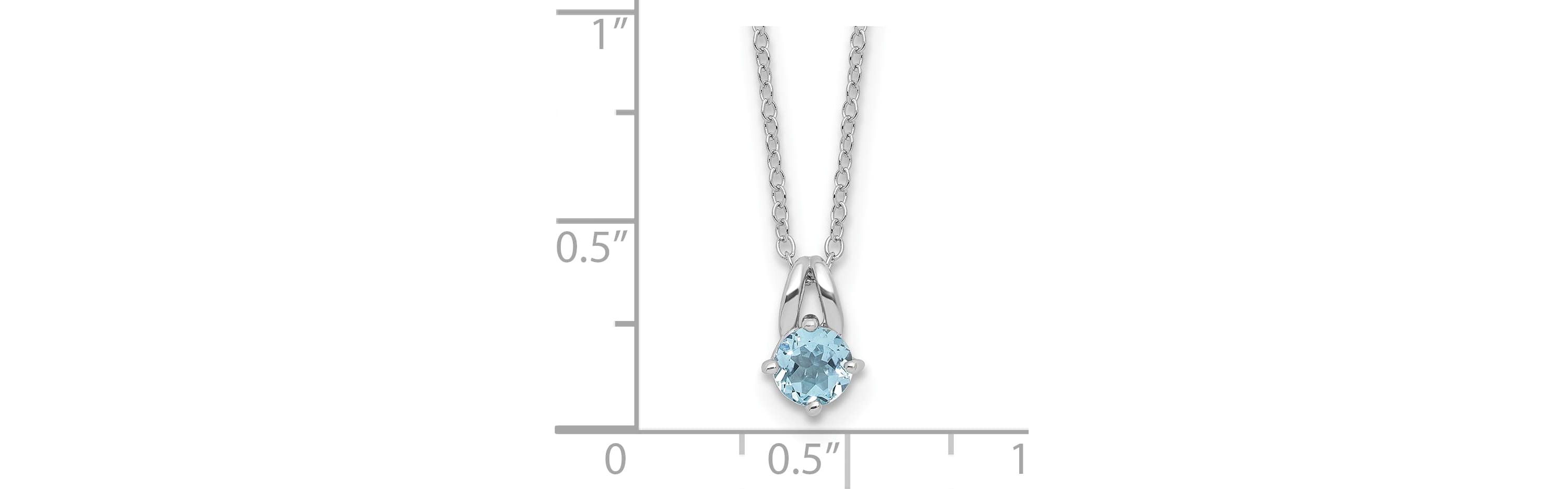 5/8 ct. t.w. Blue Topaz 16-inch with 2-inch Extension Necklace in Rhodium-plated Sterling Silver