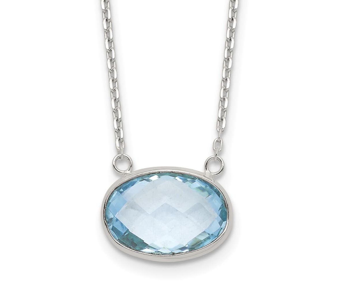 4.75 ct. t.w. Blue Topaz Polished 17-inch with 0.5-inch Extension Necklace in Sterling Silver
