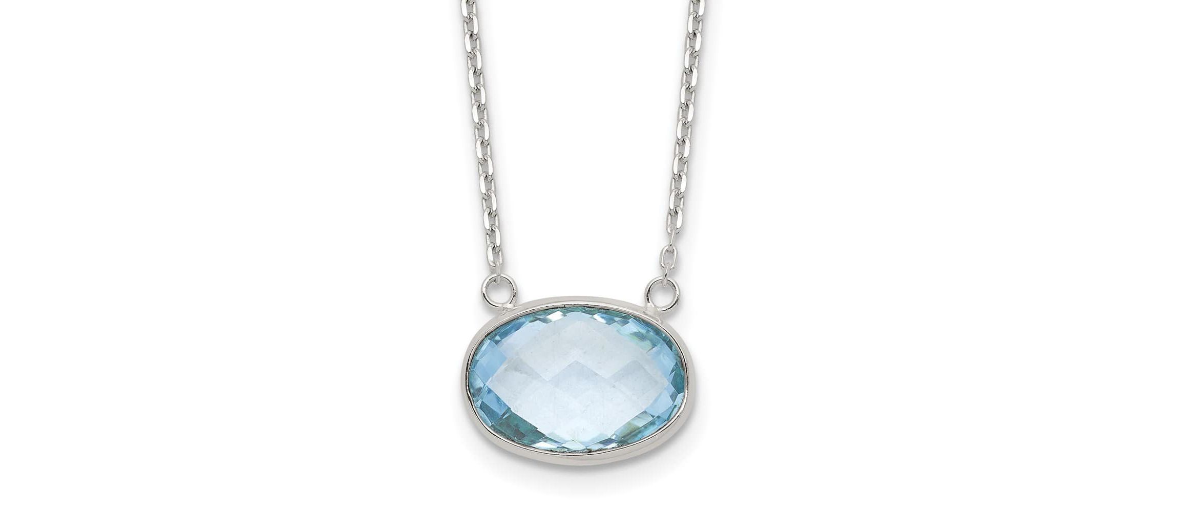 4.75 ct. t.w. Blue Topaz Polished 17-inch with 0.5-inch Extension Necklace in Sterling Silver