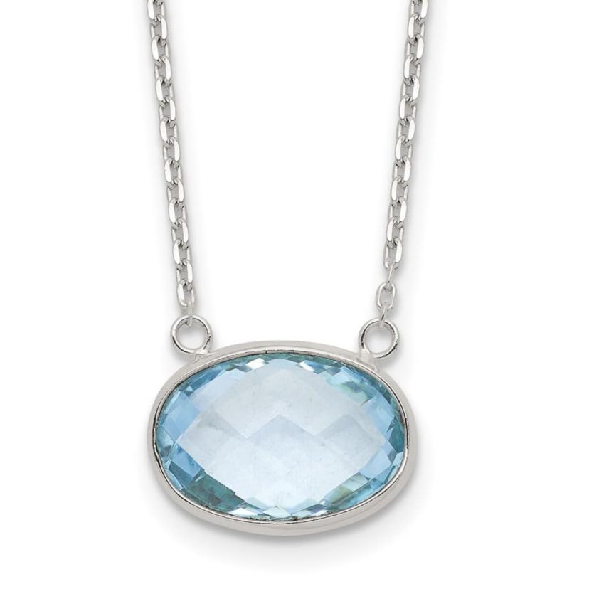 4.75 ct. t.w. Blue Topaz Polished 17-inch with 0.5-inch Extension Necklace in Sterling Silver