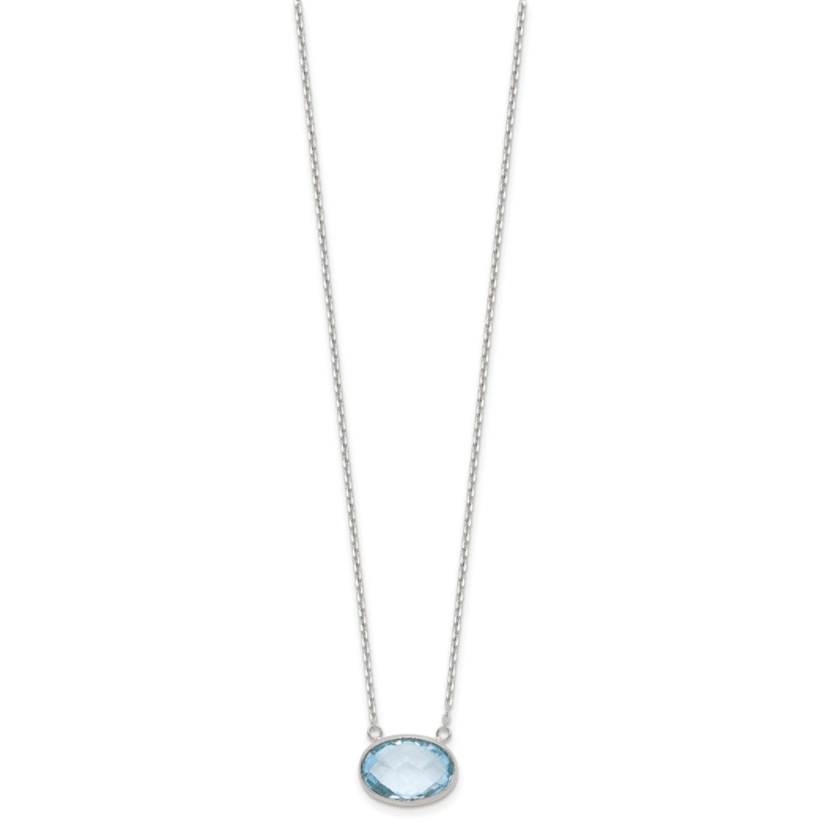 4.75 ct. t.w. Blue Topaz Polished 17-inch with 0.5-inch Extension Necklace in Sterling Silver