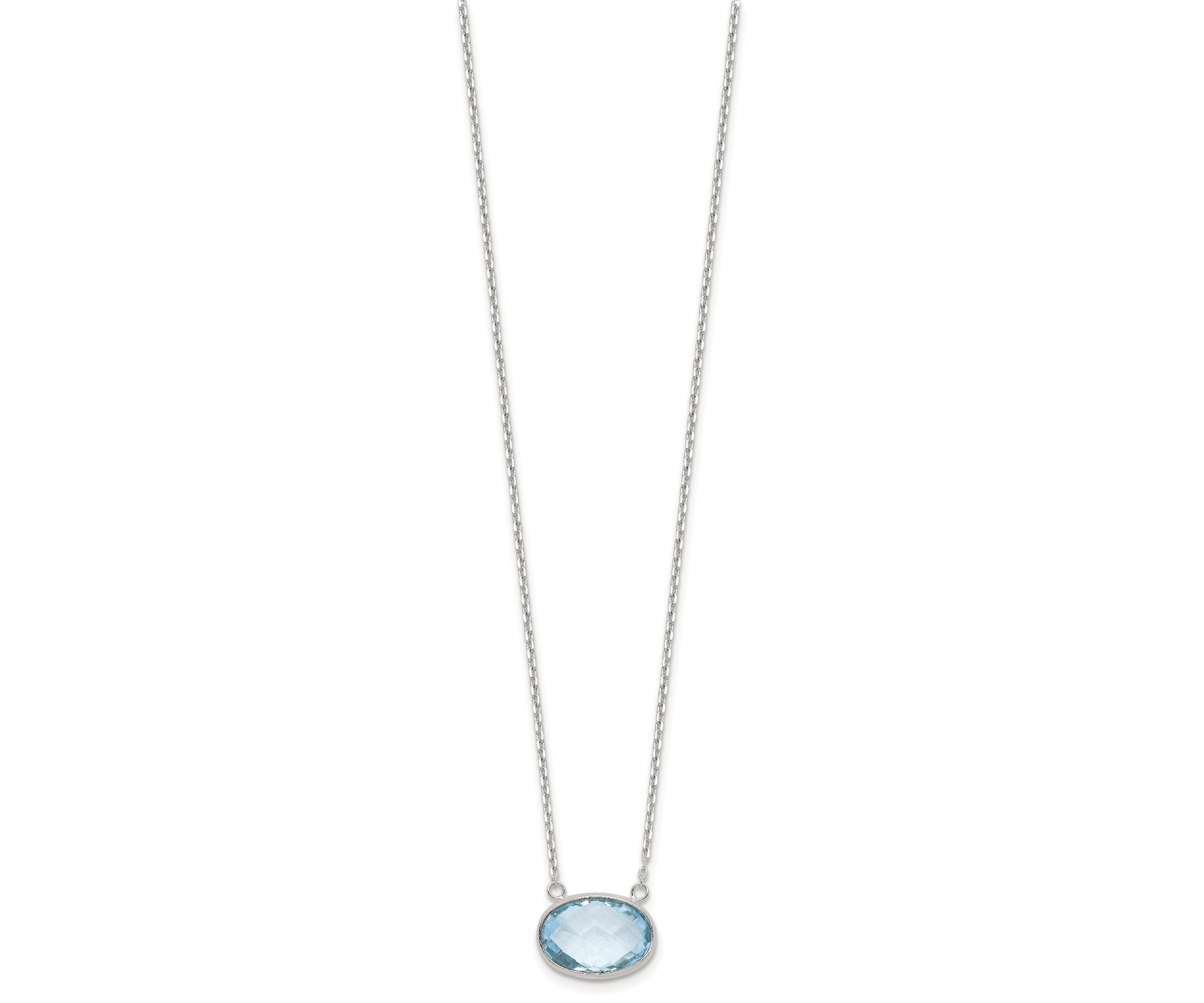 4.75 ct. t.w. Blue Topaz Polished 17-inch with 0.5-inch Extension Necklace in Sterling Silver