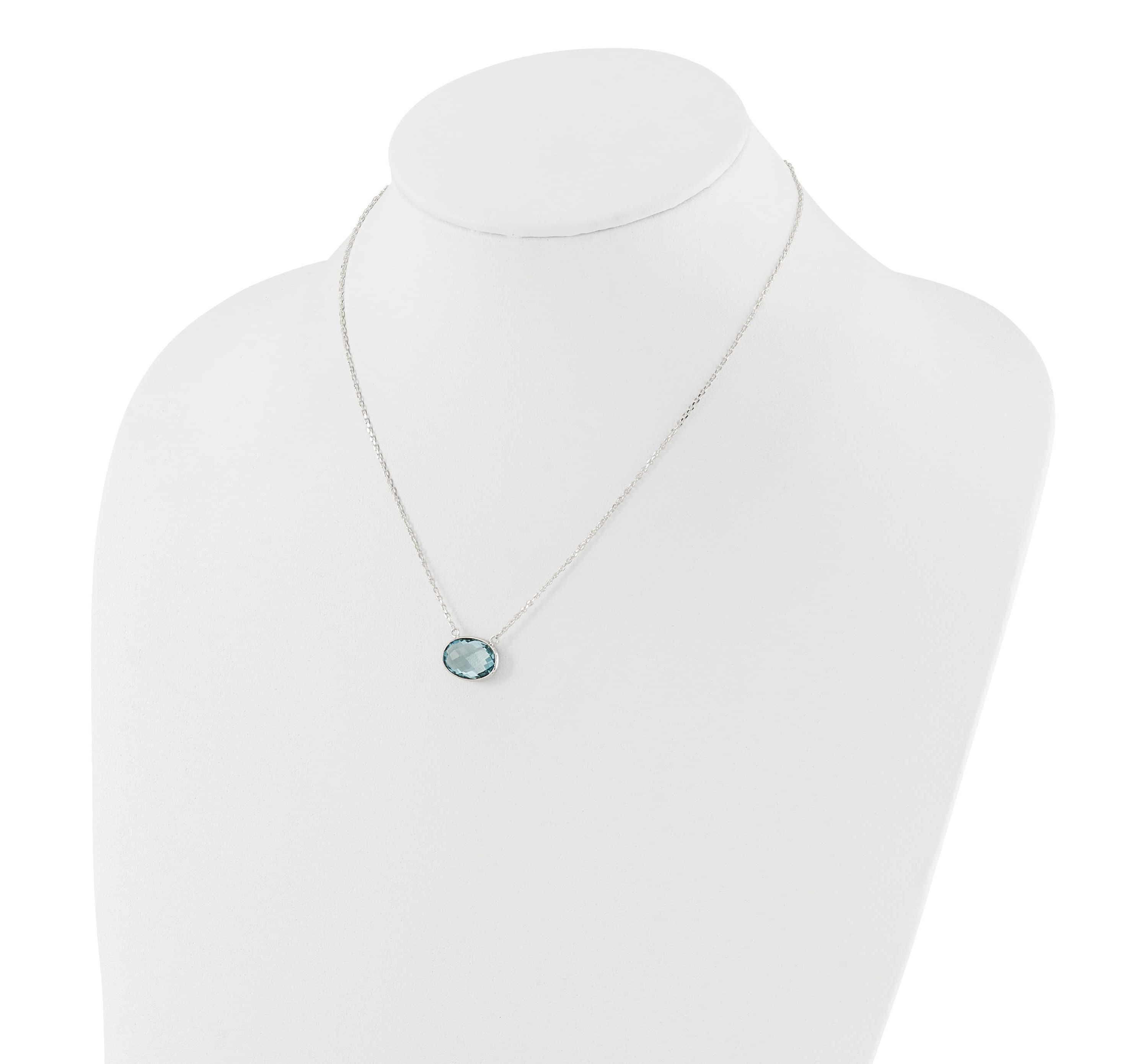 4.75 ct. t.w. Blue Topaz Polished 17-inch with 0.5-inch Extension Necklace in Sterling Silver