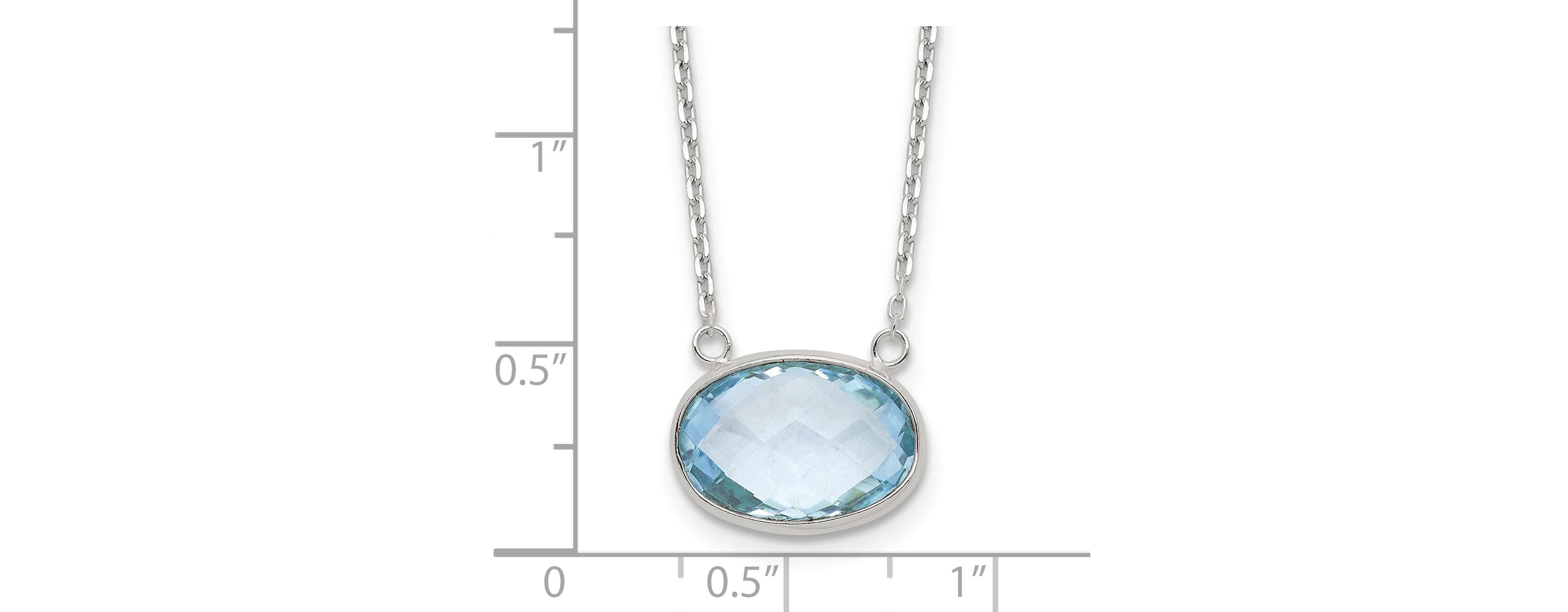 4.75 ct. t.w. Blue Topaz Polished 17-inch with 0.5-inch Extension Necklace in Sterling Silver