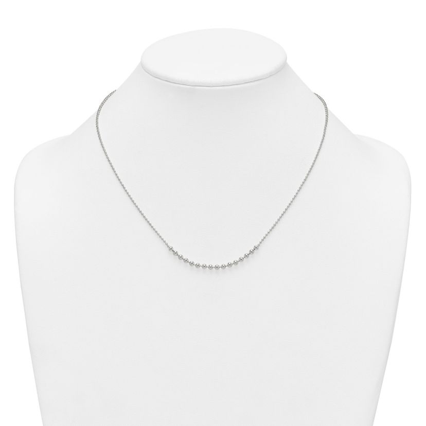 Sterling Silver Polished Beaded 18-inch Necklace