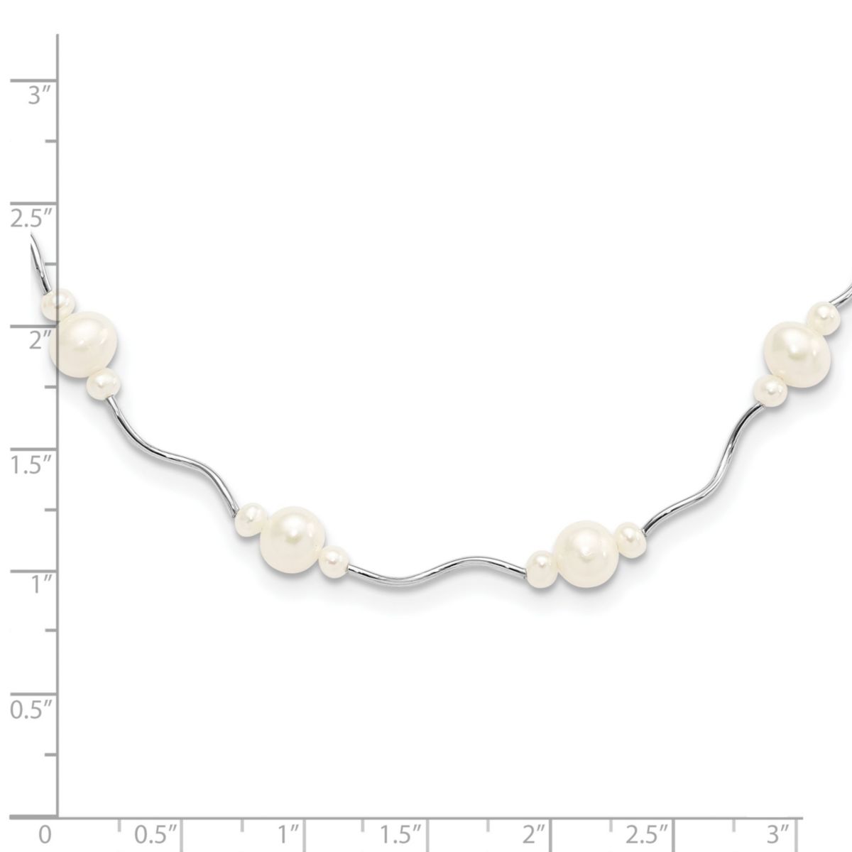 Sterling Silver Rhodium-plated White Freshwater Cultured Pearl with 2-inch Extension Necklace