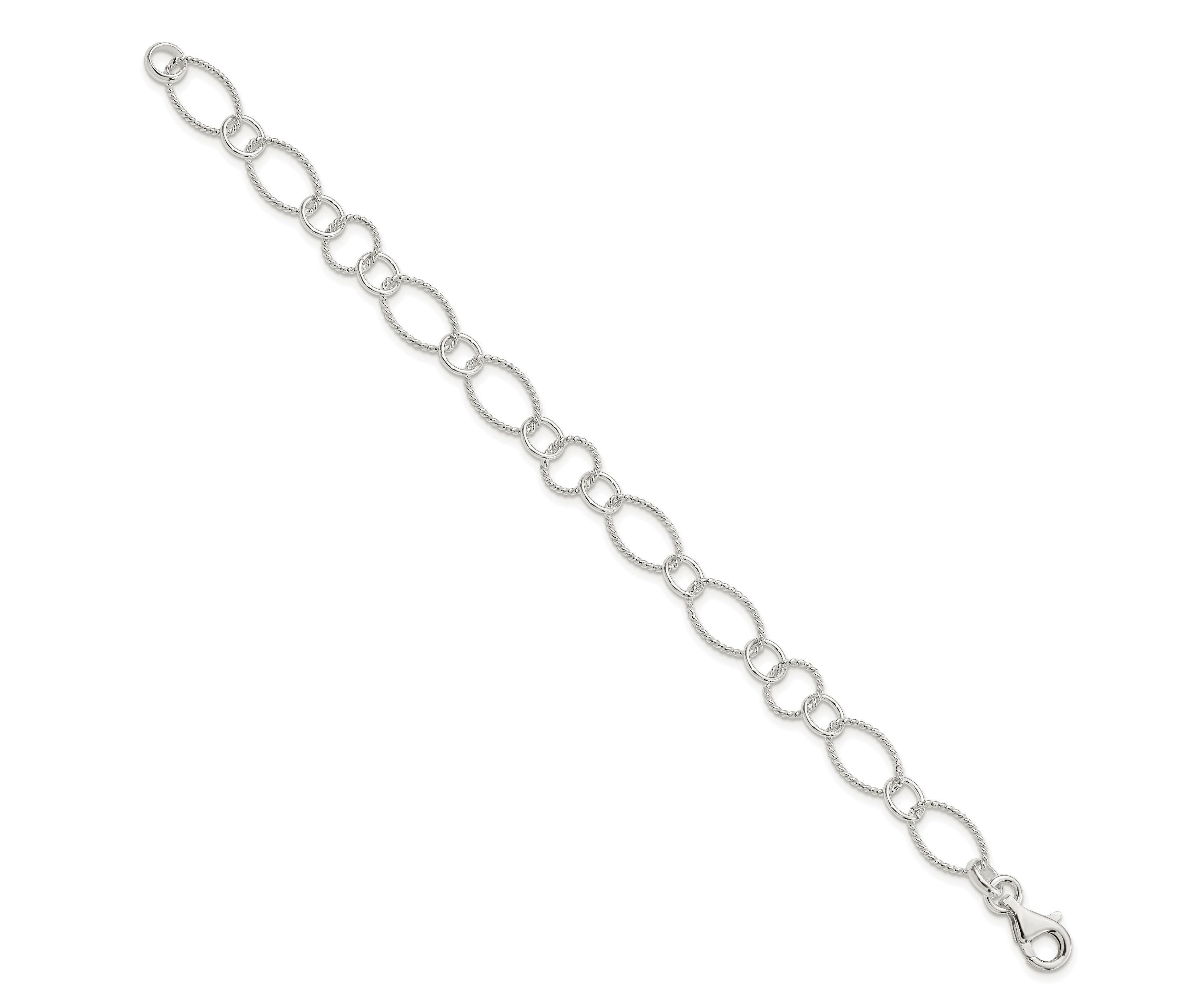 Sterling Silver Fancy Link Bracelet