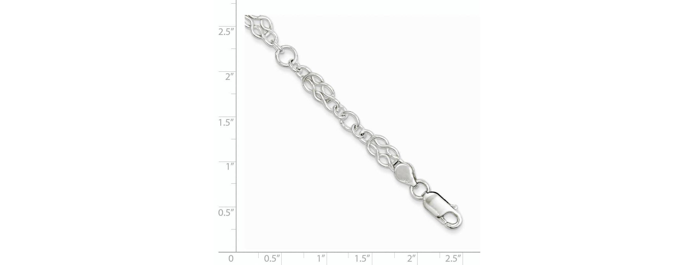Sterling Silver 7.5-inch Polished Fancy Knot-Link Bracelet