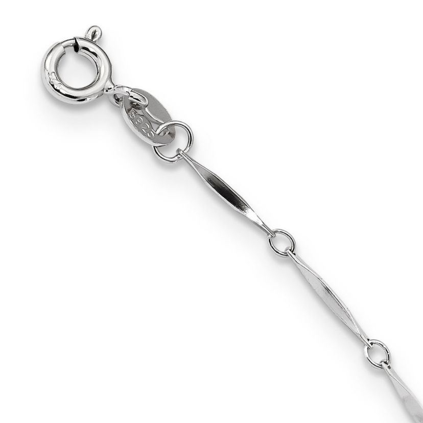 Sterling Silver Rhodium-plated 7-8mm Black Teardrop Freshwater Cultured Pearl Dangle Necklace