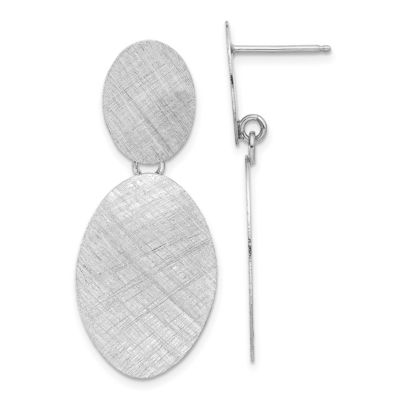 Belk & Co Sterling Silver Rhodium-plated Brushed Ovals Post Dangle Earrings