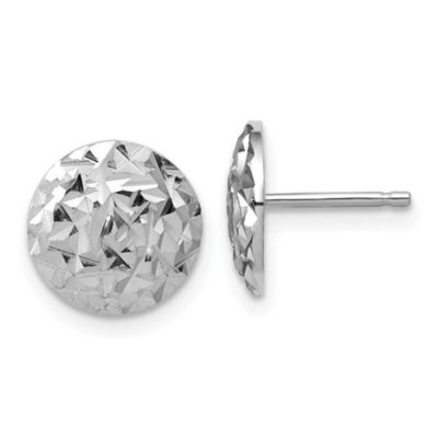 Belk & Co Sterling Silver Rhodium-plated Polished and Diamond-cut Post Earrings, White