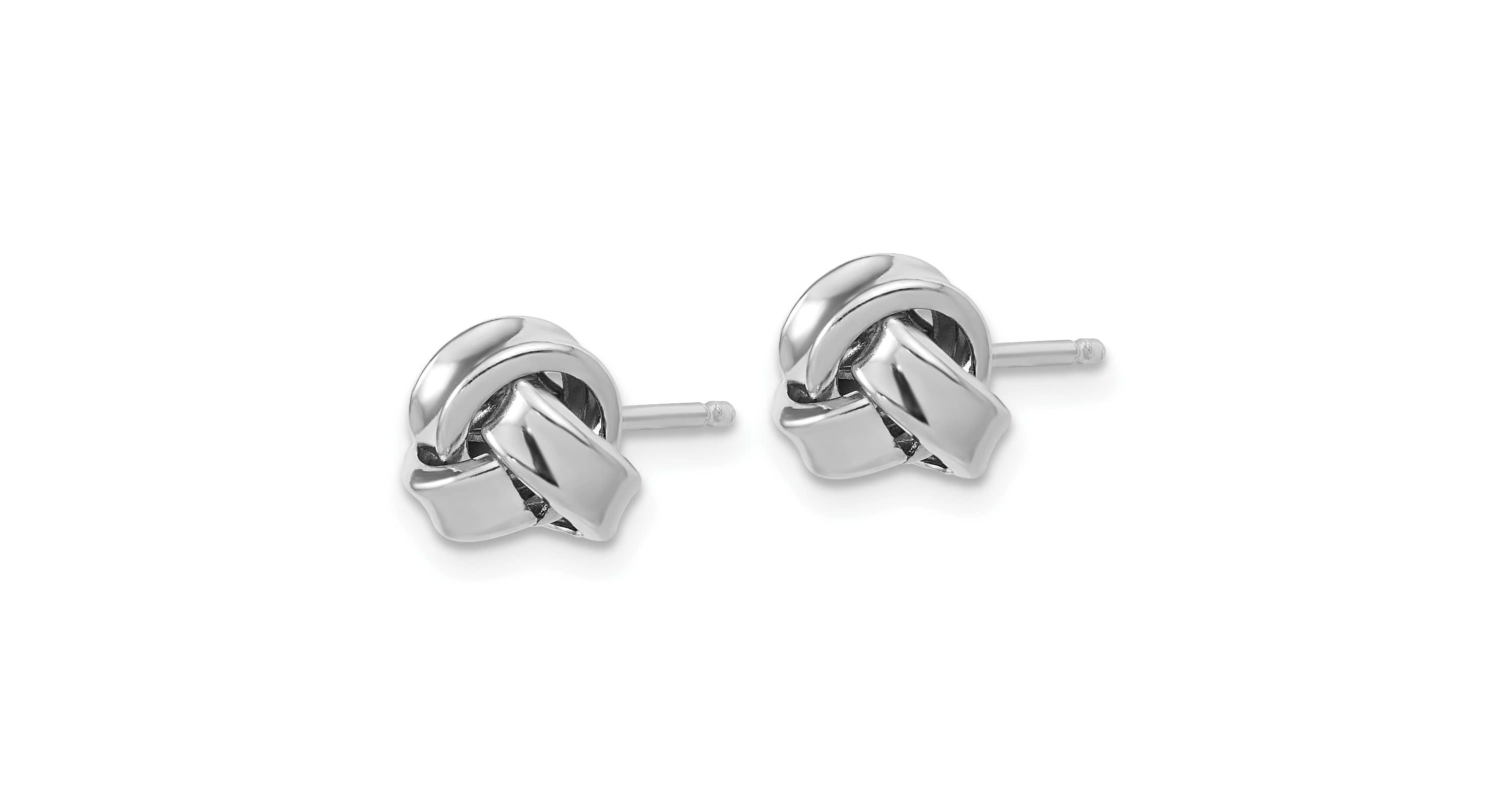 Sterling Silver Rhodium-plated Polished Love Knot Post Earrings