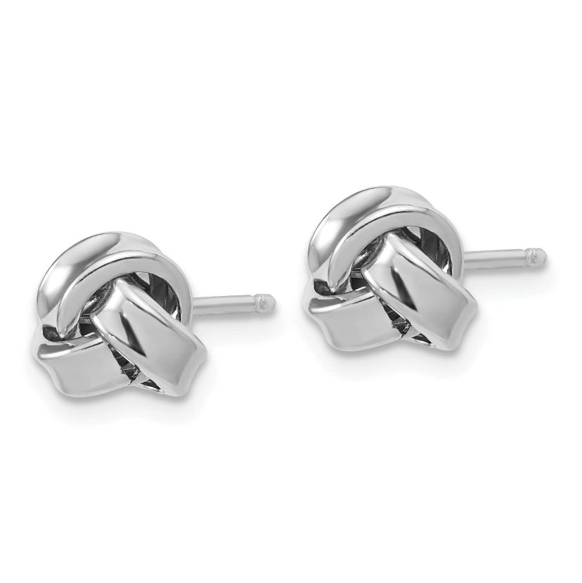 Sterling Silver Rhodium-plated Polished Love Knot Post Earrings