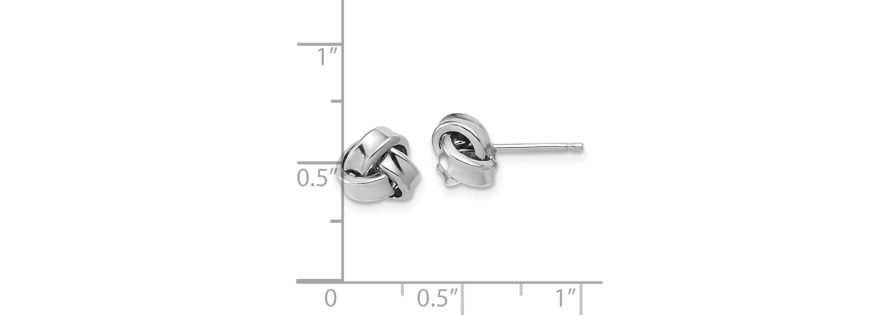 Sterling Silver Rhodium-plated Polished Love Knot Post Earrings