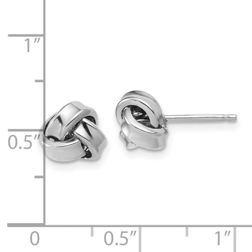 Sterling Silver Rhodium-plated Polished Love Knot Post Earrings