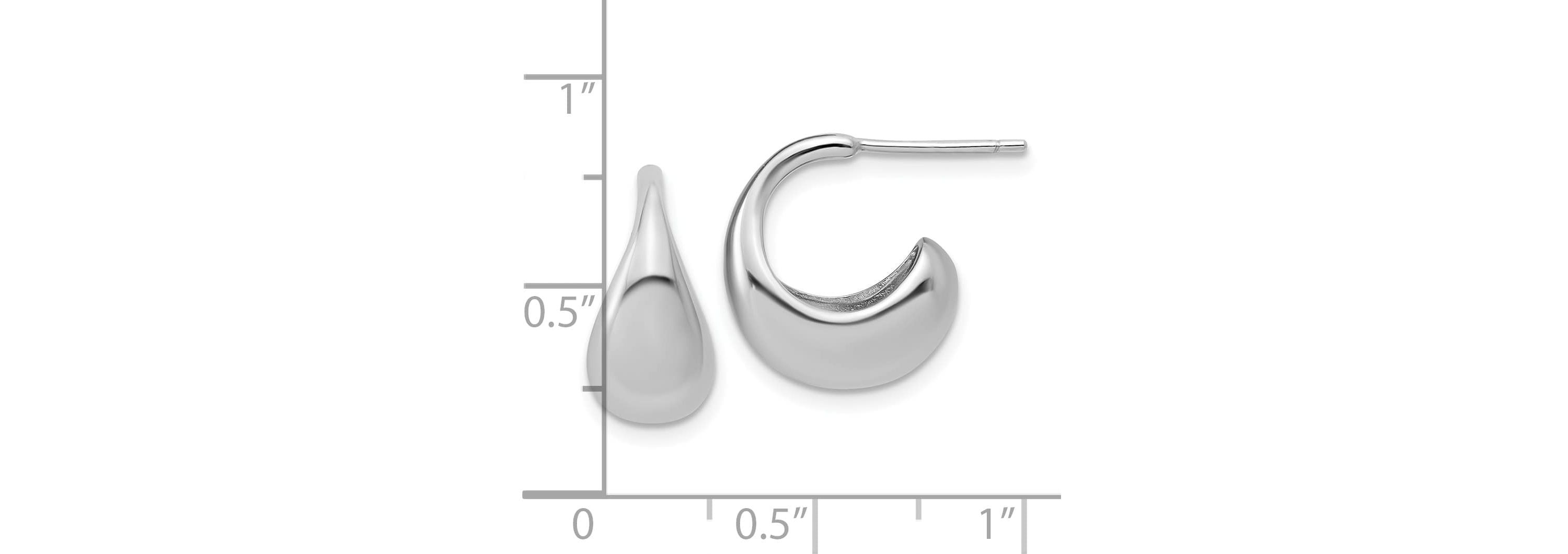 Sterling Silver Rhodium-plated Polished J-Hoop Earrings