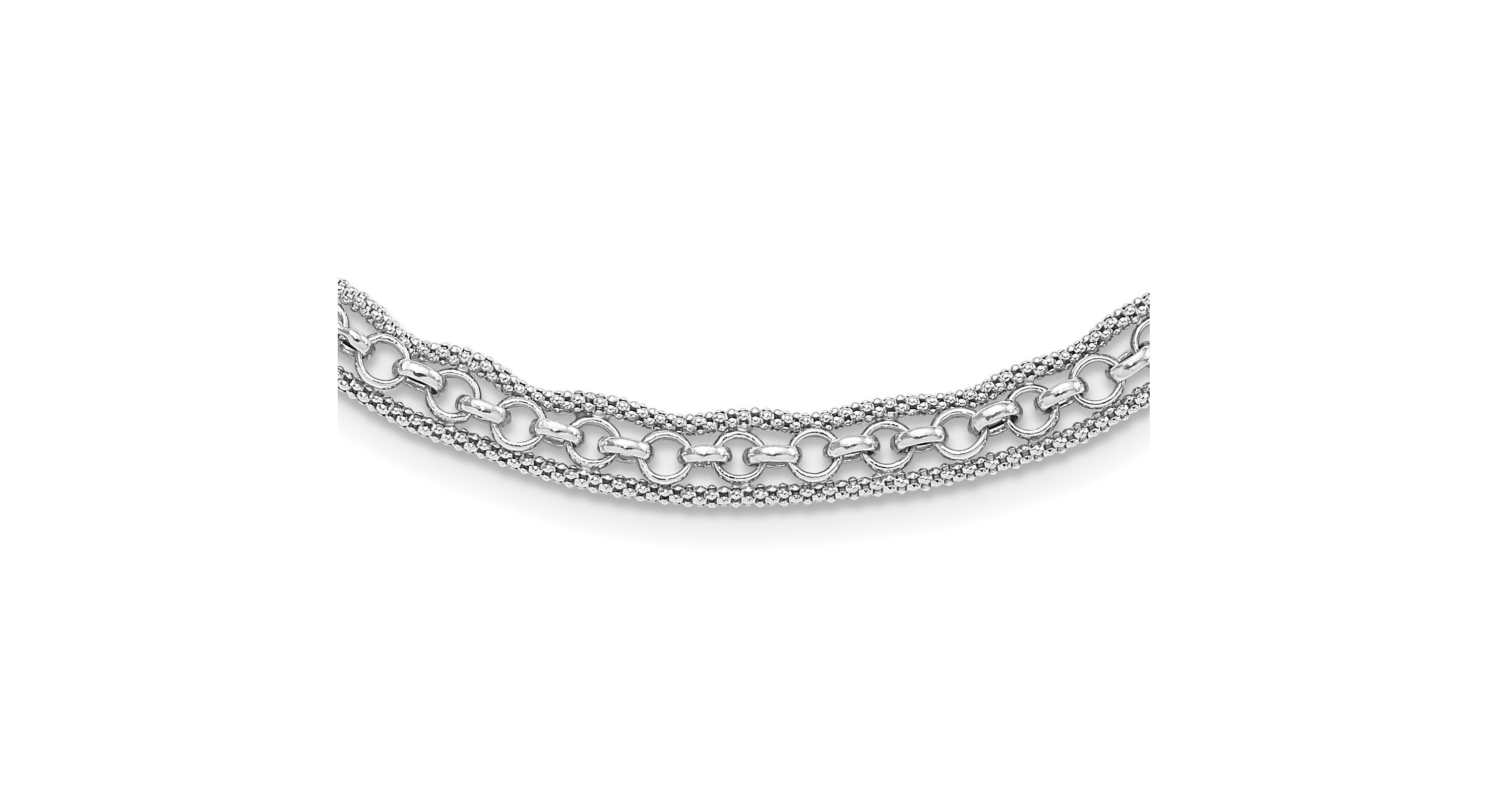 Sterling Silver Rhodium-plated Polished Fancy Necklace
