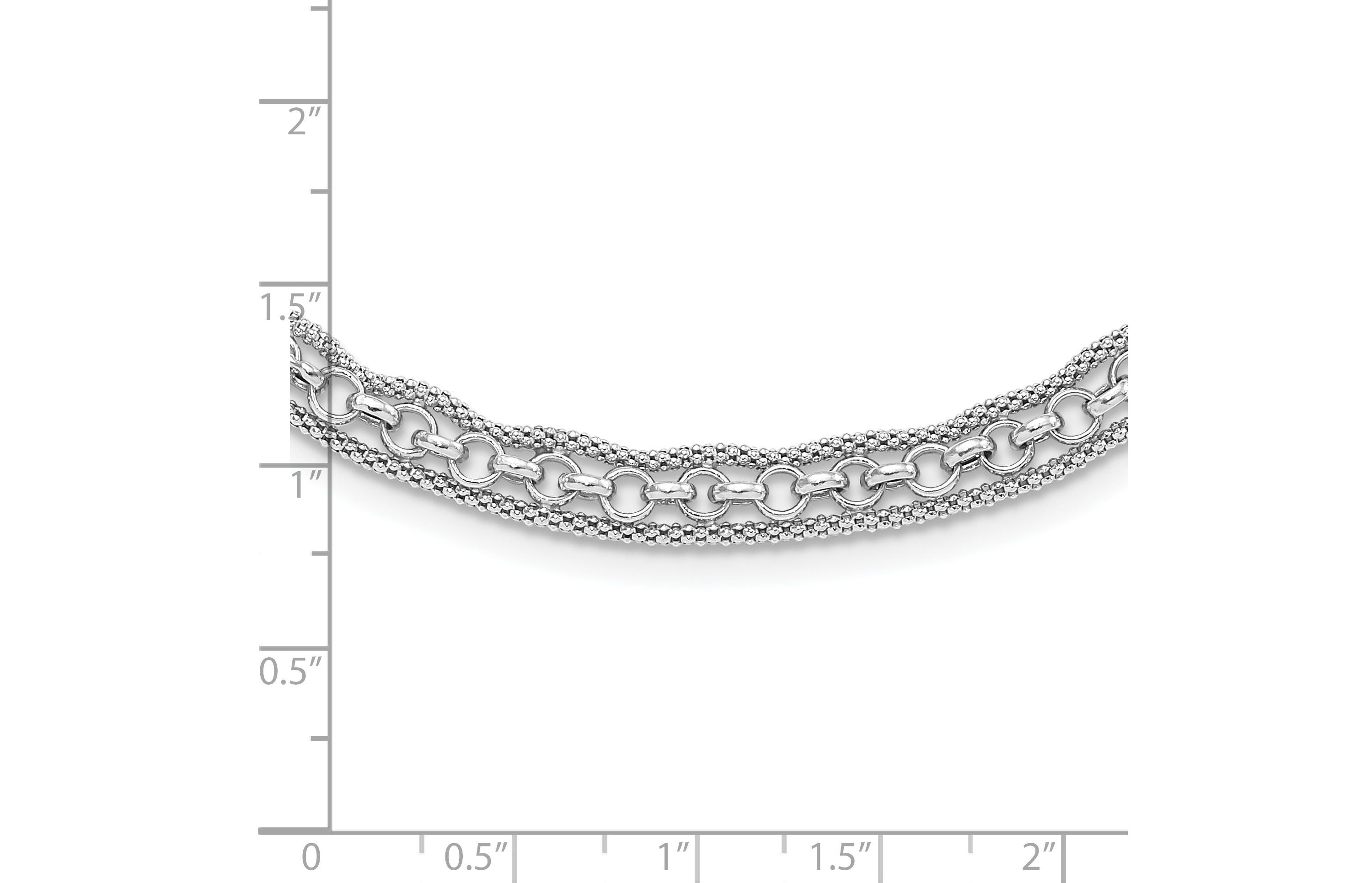 Sterling Silver Rhodium-plated Polished Fancy Necklace